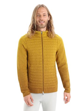 Icebreaker ZoneKnit™ Merino Insulated Long Sleeve Zip Into the Deep Miesten Huppari Kultaiset | FI 1259TCEV